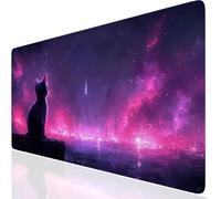 Cat Large Gaming Mouse Pad 1000x400x3mm XXL Extended Desk Mat, Pink Mouse Mat with Non-Slip Rubber Base, Gaming Mousepad Waterproof, Desk Pad Stitched Edge for Office, Home, Laptop, Gifts UK-7769