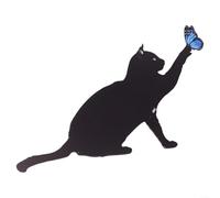Cat Lawn Decoration Black Acrylic Bird Sign Unique Garden Ornament for Effective Deterrence (A)