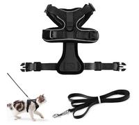Cat Lead, Tear-Proof, Escape Proof, Adjustable Cat Lead, Lead for Vest, Cat Harness with Lead, Soft Harness for Cats, Chest Harness, Cat Harness, Black (XS)