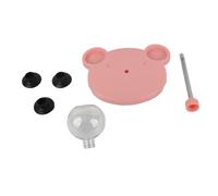 Cat Leaky Food Toy Bear Shape Interactive Treat Dispenser for Cats and Small Dogs Durable Plastic 130g (Pink)