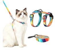 Cat Leash Collar Cat Harness and Leash Set Adjustable Kitten Harness with Leash Lightweight & Soft Pet Safety Harness for Walking and Travel