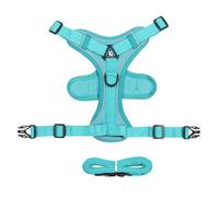 Cat leash vest-style pet harness reflective breathable anti-breakaway small dog and cat leash(Light Blue,M)