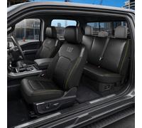 CAT Leather Seat Covers Full Set for Full-Size Pickup Trucks Only - Black