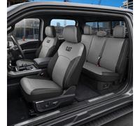 CAT Leather Seat Covers Full Set for Full-Size Pickup Trucks Only - Gray