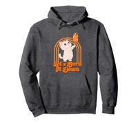 Cat Let's Burn It Down Pullover Hoodie, Adult Unisex, Dark Heather Grey, Medium