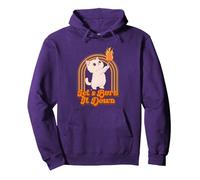 Cat Let's Burn It Down Pullover Hoodie, Adult Unisex, Purple, Large