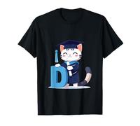 Cat Letter D Graduation Alphabet Design T-Shirt