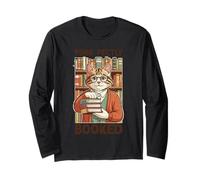Cat Librarian Purr-fectly Booked Reading Lover Long Sleeve T-Shirt