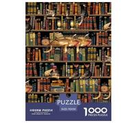 Cat Library Scene 1000 Piece Adults Puzzle Kids Age Games Gifts Birthday Difficult Impossible Challenge High Difficulty 70x50cm/1000pcs