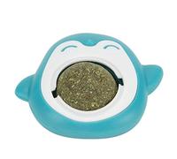 Cat Licking Bale, Pretty Cleaning of the Teeth Stickers Rolling Garbage Wall Wall (Blue)