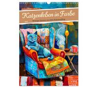 Cat life in color - Funny scenes from everyday cat life UK-Version (Wall Calendar 2026 DIN A3 Portrait), CALVENDO 12 Month Wall Calendar