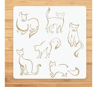 Cat Line Art Wall Stencils Template Reusable Spray PaintStencils for Craft Painting On Wood Craft Canvas Walls Wood Furniture Decorations DIY Scrapbooking