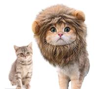 Cat Lion Hood - Lion Man Costume, Funny Cat Costume | Lion Mane Wig for Kitten - Washable Costume in Lion Costume with Hair, Funny Kittens Dress For The