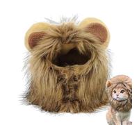 Cat Lion Mane Costume - Lion Mane Wig Cat Like Lion Headwear | Adorable Lion Mane Hat for Pet Cosplay Fierce Lion Strong Soft Cosplay Comfortable Costume Accessories Bra