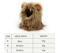 Cat Lion Mane Pet Lion Costume, Washable Comfortable Fancy Hair Cat Clothes for Halloween Christmas Easter Festival Party Activity, Very Cute, Fits and Puppy, Comfort (M)