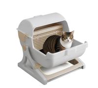Cat Litter, Automatic Cleaner, Self Cleaning System, Safety Deodorizer, Large Capacity Tray, Odor Control Function, Open Top Design, Heavy Duty Build, Indoor Outdoor Use, Corner Cabinet