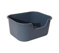 Cat Litter Basin Open Top Pet Tray with High Sides Durable Splashproof Kitty Pan for All Kinds of(Blue)