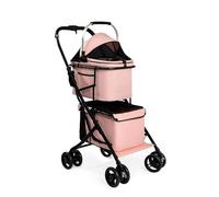 Cat Litter Box 2 Layer Pet Stroller, Portable Foldable Separate Cat and Dog