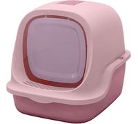 Cat Litter Box, Big Cat Litter Tray with Lid, Cat Toilet,Pet Litter Box with Lid, Simple Internal Structure Design of Box Litter -49 * 38 * 39cm-Pink