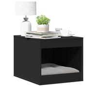 Cat Litter Box Enclosure, Black Engineered Wood Furniture, 47x59x42 cm Hidden Cat House, Side Table with Storage, Easy Clean for Indoor Cats