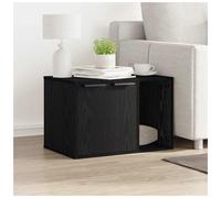 Cat Litter Box Enclosure Black Oak 60x40x40 cm Engineered Wood Side Table Modern