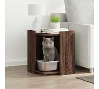 Cat Litter Box Enclosure Brown Oak 42x42x51 cm Engineered Wood