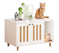 Cat Litter Box Enclosure, Hidden Enclosed Cat Litter Box Furniture with Scratching Mat, Indoor Side Table End Table for Living Room Bed Room