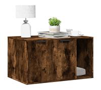 vidaXL Cat Litter Box Enclosure House End Table Smoked Oak Engineered Wood - Versatile Furniture, 80x50x45 cm