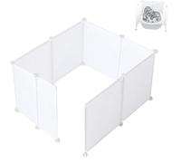 Cat Litter Box Enclosure Splash Guard,DIY Large Pet Litter Box Shields for Open Top Litter Pan.Small Animal Pen for Hamsters, Guinea Pig (Not Include Litter Mat White, Large L24''W24''H16'' 8PCS)