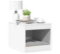 Cat Litter Box Enclosure, White Engineered Wood Furniture, Hidden Cat House, 47x59x42 cm Side Table, Indoor Pet Crate with Storage Shelf for Small Animals
