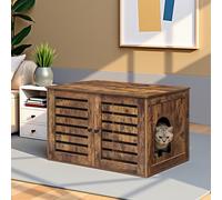 Cat Litter Box Enclosure with Removable Divider, Brown