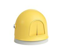 Cat Litter Box Extra Large Cat Litter Box with Lid for Big Cats or Kitten, Anti-Splash Closed Hooded Kitten Litter Tray, Easy to Clean,18.9" L x 18.9W x 18.11" H Anti-Leakage Easy Cleaning(Yellow)