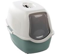 Cat litter box - Flamingo Lexie Green - Size L (A:39cm B:56cm C:39.5cm) - recycled plastic - carbon filter - removable lid - easy to clean - made in Europe
