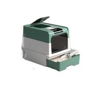 Cat Litter Box, Fully Enclosed, Odorless, Capacity Premium Cat (BY-4202) (Green)