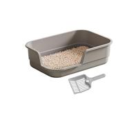 Cat Litter Box - High Sided Tray, Anti Splash Design, Leakproof Rim Enclosure Pan Easy Clean Odor Reduction System Pet Hygiene Container | Indoor Apartment Setup for Living Space