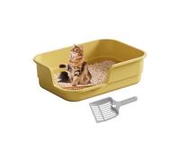Cat Litter Box - High Sides Low Entry Design, Large Capacity Scatter Shield Tray, Anti Spill Odor Control Pan, Durable Construction Providing Easy Cleaning Hygienic Pet Care Solution | Indoor