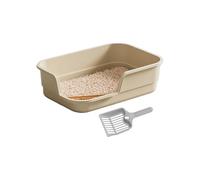 Cat Litter Box, High Sides Low Entry - Splash-proof Cat Litter Tray, Open Cat Litter Tray with Rim, Open Top, Partially Enclosed Cat Litter Tray for Kittens Older Pets