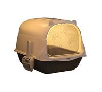 Cat Litter Box Jumbo Hooded Cat Litter Pan, High Side Box with Scoop, Extra Large, Enclosed(Black)