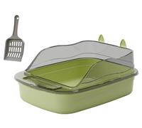 Cat Litter Box Kitty Litter Pan Cat Litter Tray Kitten Toilet Splashproof High Sides Large Bedpan Cartoon Shape Cat Litter Basin Cat Litter Tray Kitty Litter Box Kitty Litter Tray(Grün)