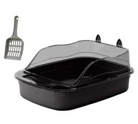 Cat Litter Box Kitty Litter Pan Cat Litter Tray Kitten Toilet Splashproof High Sides Large Bedpan Cartoon Shape Cat Litter Basin Cat Litter Tray Kitty Litter Box Kitty Litter Tray(Black)