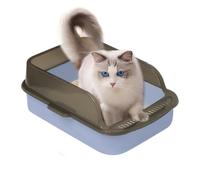 Cat Litter Box - Leak-proof and Odour Control High-Sided Hygienic Easy to Clean Kitty Toilet Comfortable Entrance Design Cat Pan Open Top Pet Waste Tray Chaos V