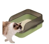 Cat Litter Box - Leak-proof and Odour Control High-Sided Hygienic Easy to Clean Kitty Toilet Comfortable Entrance Design Cat Pan Open Top Pet Waste Tray Chaos V