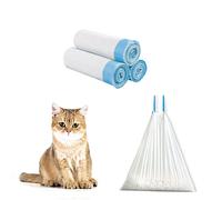 Cat Litter Box Liner, 45 Count Large Extra Heavy Duty Durable Drawstring Cat Litter Trash Bags for Automatic Cat Litter Box& Cat Litter Pan (20" x 18")