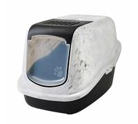 Savic Nestor Marble Cat Litter Box - marble grey / black