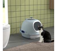 PawHut Cat Litte Box Pet Toilet with Scoop Enclosed Dawe Skylight Easy to Clean