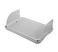 Cat Litter Box Ramp Step with Side Baffles, Grey | Gentle Slope, Textured Nonslip Surface, Tool Free Setup, Fits Litter Boxes in Balconies and Bathrooms
