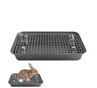 Cat litter box, removable corner waste corner, stainless steel training pan cage, pet Cage Accessories for cat, ferret, bunny trainer. With anti-borders and a stable bottom s