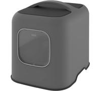Cat Litter Box, Rotho Litter Tray with Hood and Scooper, Anthracite
