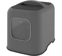 Rotho MyPet Biala Cat Litter Tray with Hood and Scoop, Plastic (PP Recycled), Anthracite, (51.0 x 39.5 x 44.3 cm)