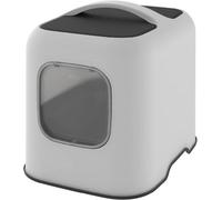 Cat Litter Box, Rotho Litter Tray With Hood And Scooper, White